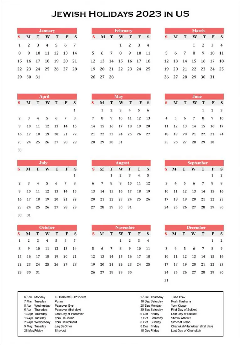Jewish Holidays 2023 Archives - The Holidays Calendar