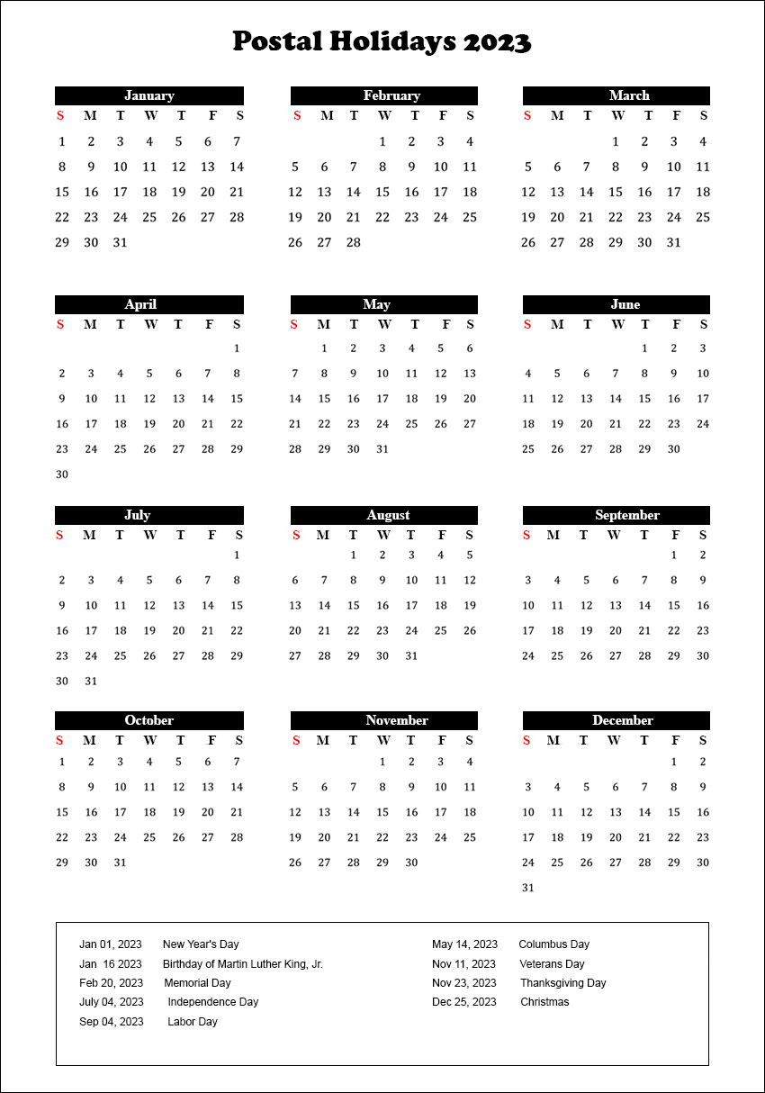 Us Post Office Holidays 2025 Calendar Dates - Lanna Mirilla