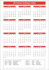 US Federal Holidays 2022 [USA Calendar 2022 with Federal Holidays]