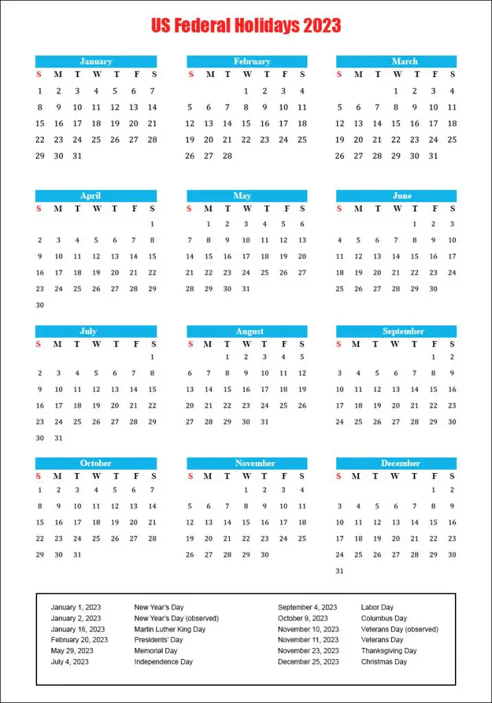 2023 united states calendar with holidays 2023 calendar templates and