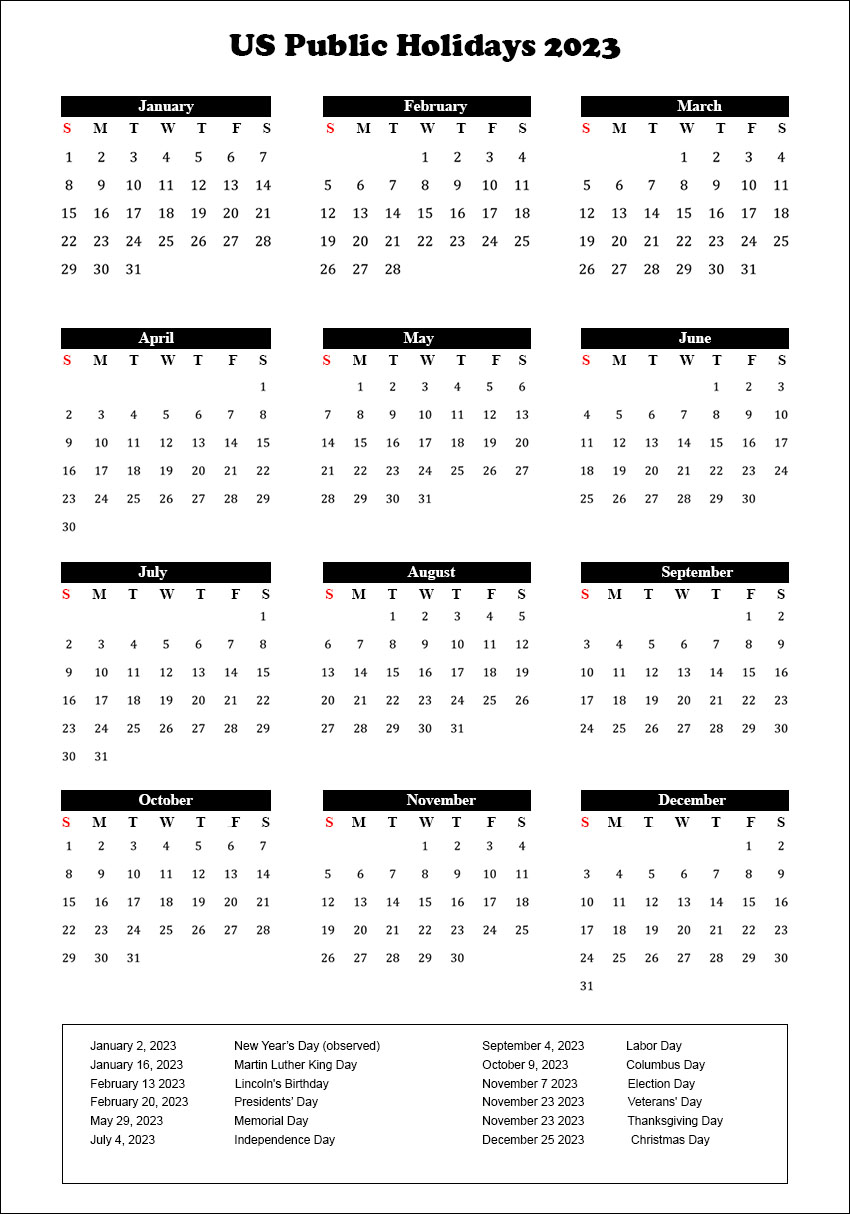 US Public Holidays 2023 Archives The Holidays Calendar