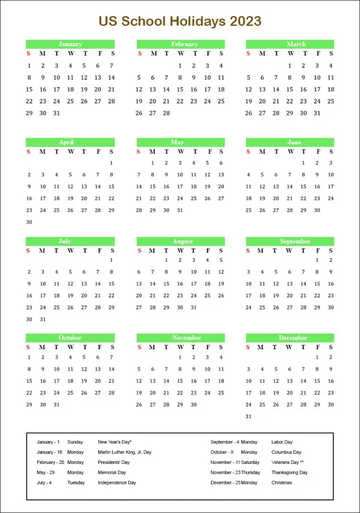 University Of Washington Academic Calendar 2023 2024 Us School Holidays 2023 Calendar | American School Holidays