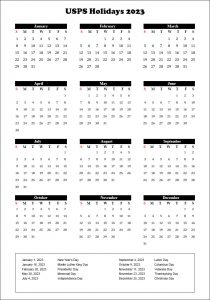 USPS Holidays 2023 USA | USPS Calendar 2023 With Holidays