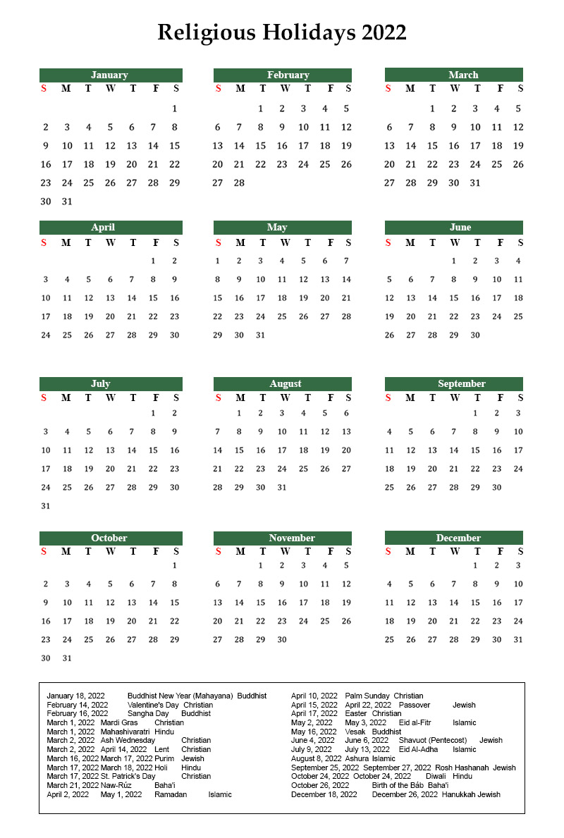 Religious Holidays Archives The Holidays Calendar