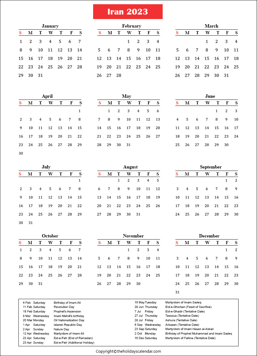 Iran Holiday 2023 Archives - The Holidays Calendar