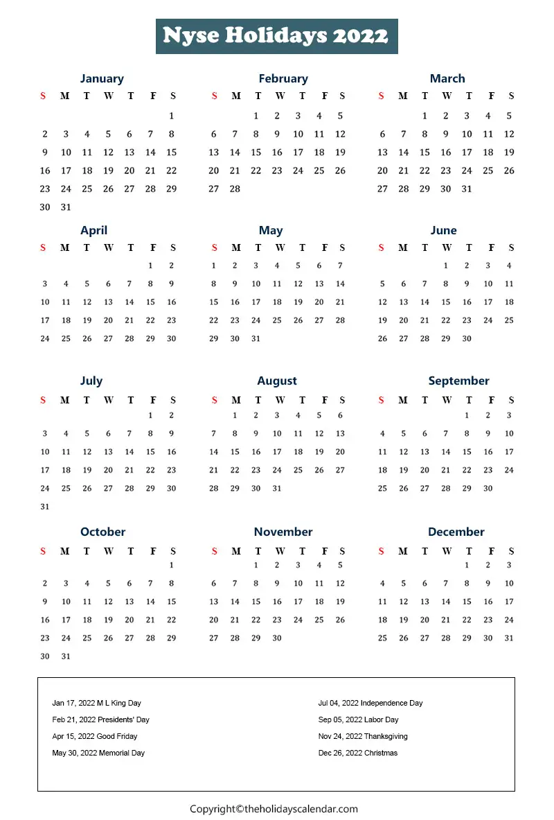 NYSE Holidays Archives - The Holidays Calendar