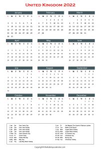 UK Holidays 2022 | UK Calendar 2022 with Public Holidays