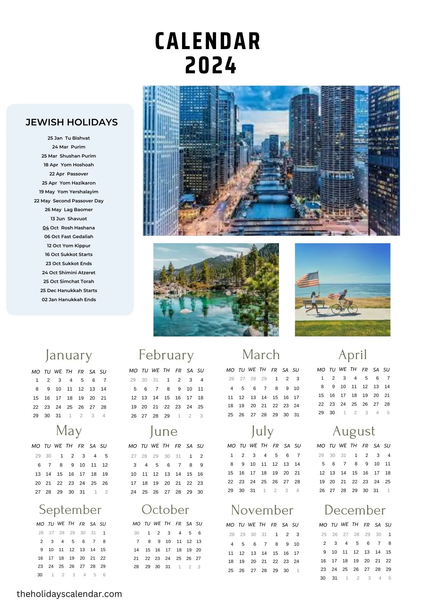 Jewish Holidays 2024 USA [Jewish Calendar 2024 With Holidays]