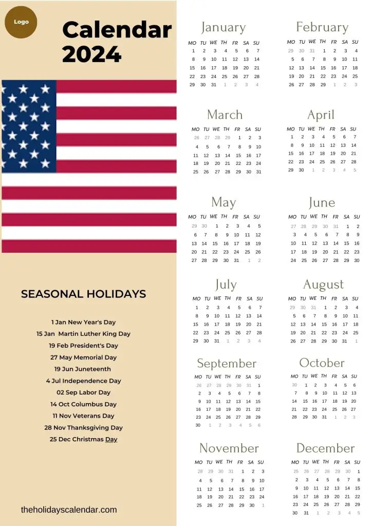 Seasonal Holidays Calendar