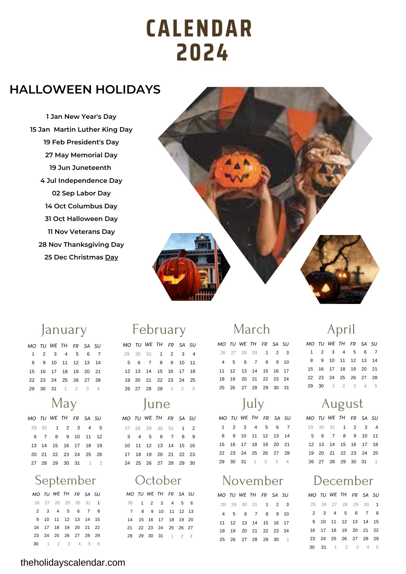 Halloween Holiday 2024 [Countdown Calendar with Holidays]